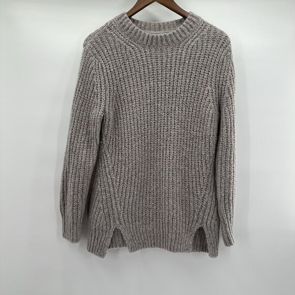 Allsaints Sweater Womens Small Crew Chunky Knit Crew Pull Over Boxy Metallic - Picture 1 of 13